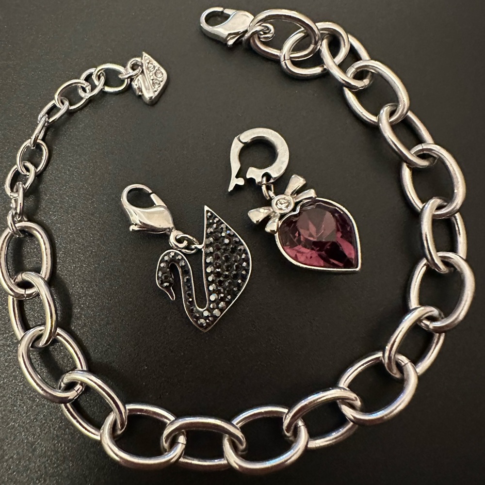 Swarovski Charm Bracelet and Charms